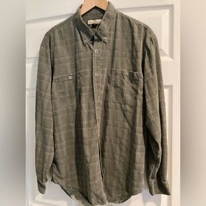 Tommy Bahama Casual Olive Plaid Shirt